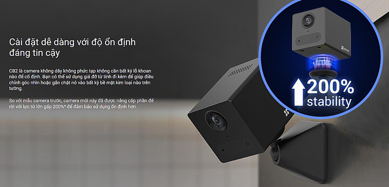Dung lượng pin camera CB2 phù hợp để sử dụng lâu dài